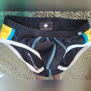 Andrew Christian Black and Yellow Swim Briefs